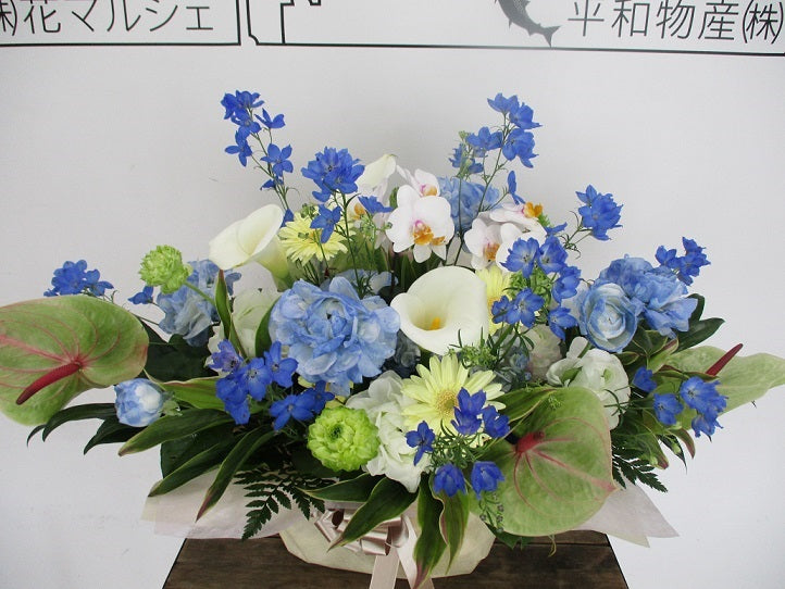 《AC_0012 お祝いアレンジ》ブルー系