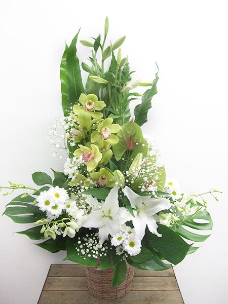 《AF_0007 お供えアレンジ》ユリ&ラン
