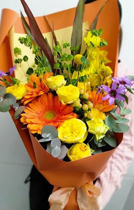 《BQ_0027 花束》お任せオレンジ黄色