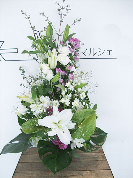 《AF_0005 お供えアレンジ》白＆ピンク系