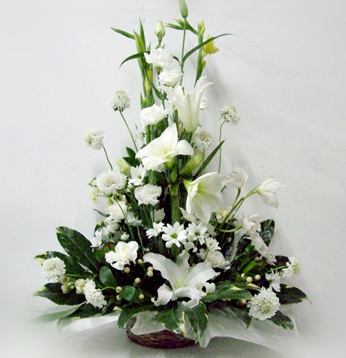 《AF_0015 お供えアレンジ》白基調おまかせ