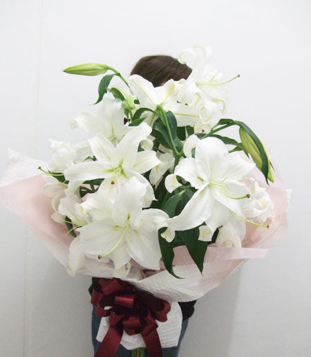 《BQ_0009 花束》【5日前までに予約】極上・大輪カサブランカ20輪以上