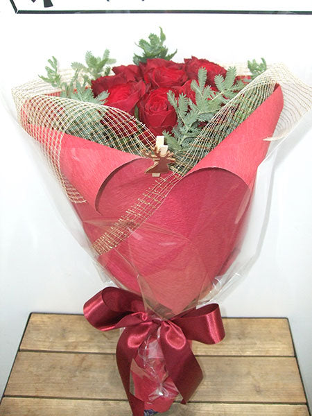 《BQ_0019 花束》赤バラ8本