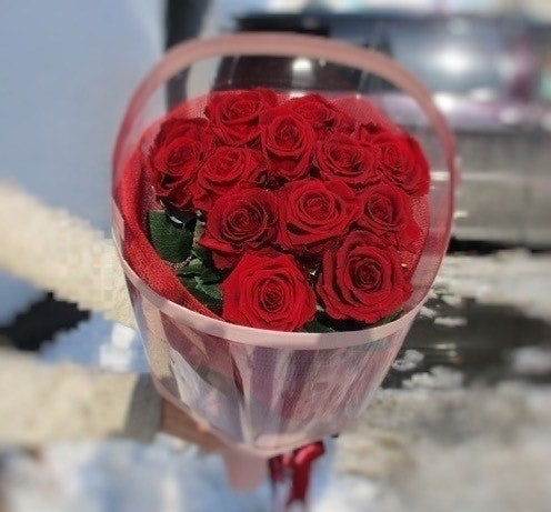 《BQ_0021 花束》赤バラ12本（プリザーブドフラワー）